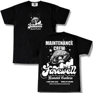 FAREWELL DIVISION Haunted Gardens Mushroom Crew T-Shirt Psychedelic Halloween XL